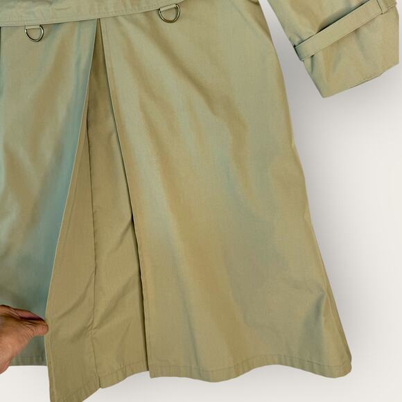 Gleneagles Vintage Long Trench Overcoat Double Breasted Lined Men Size 44L Khaki - Picture 8 of 16